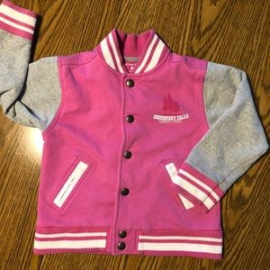 Varsity style jacket.